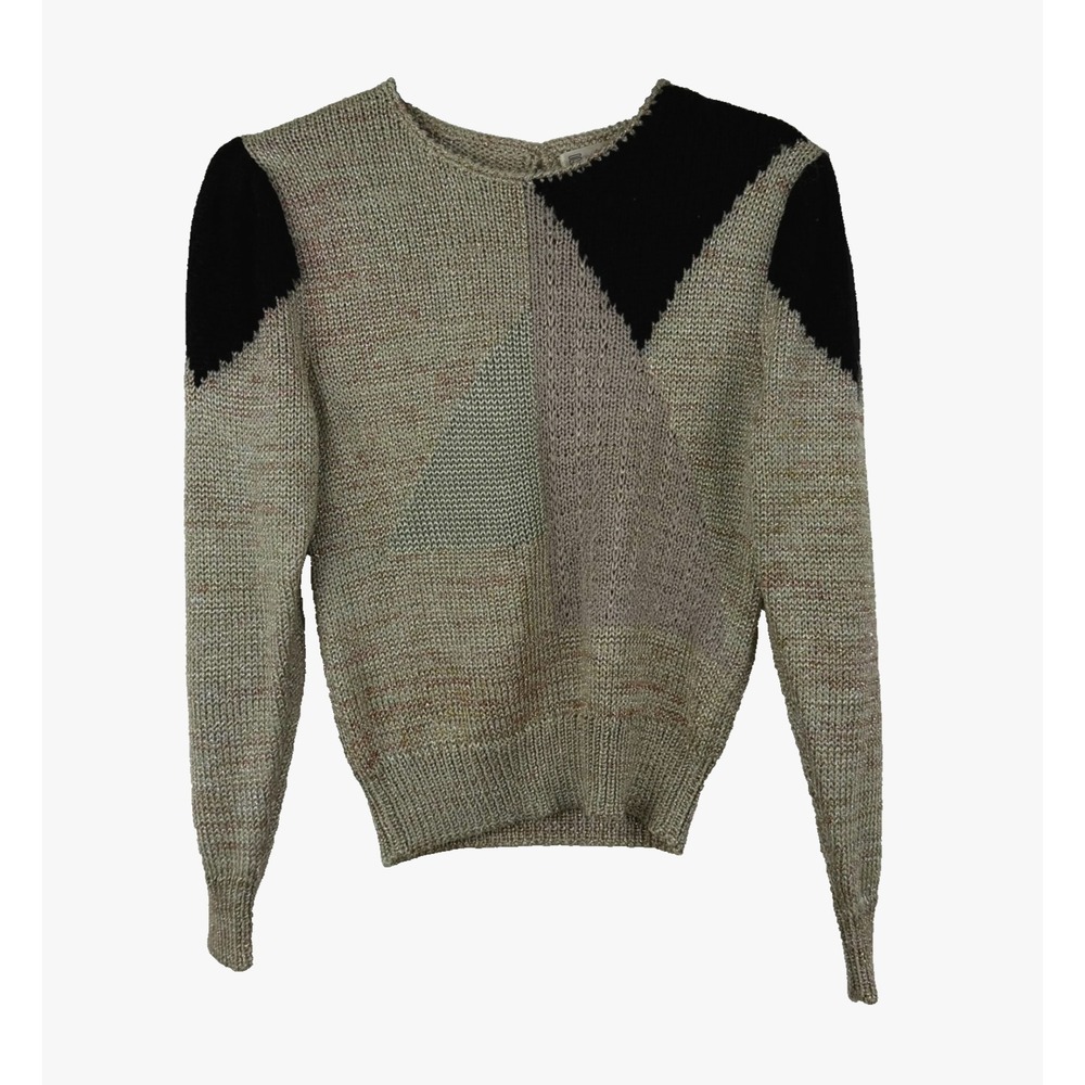 Vintage 80s Hand Loomed Sweater Enfin by Marcia Metallic Angora Rayon